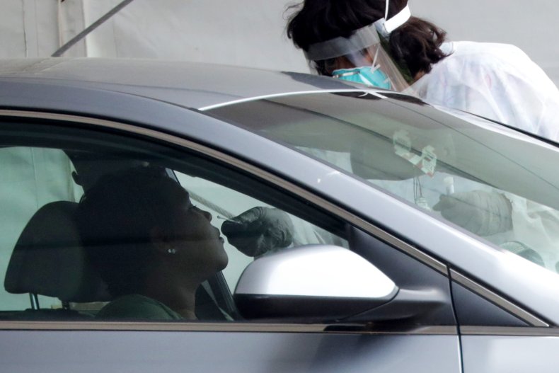 Teacher Puts Son Trunk COVID Test