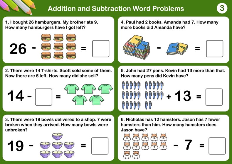 A series of math problems.
