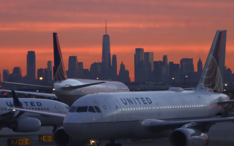 Airplanes at Newark Liberty International Airport in 