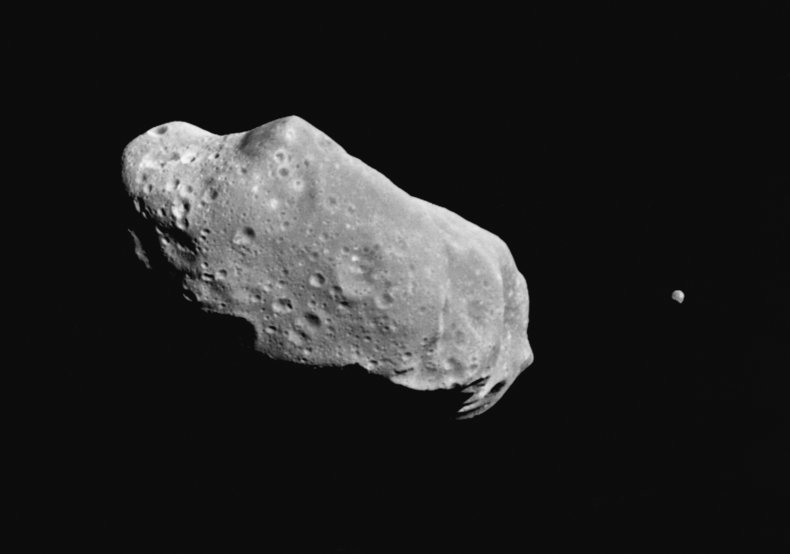 A view of asteroid 243 Ida. 