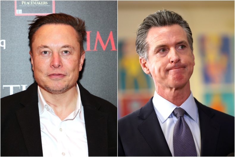 Elon Musk and Gavin Newsom