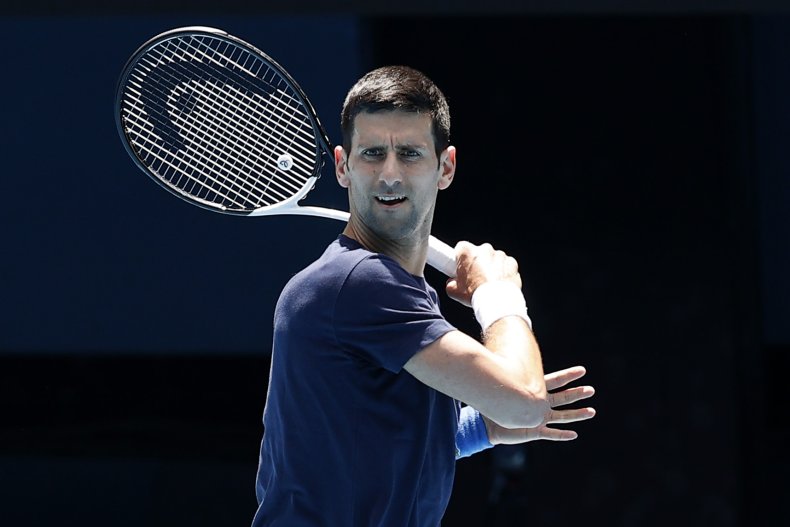 Novak Practicing