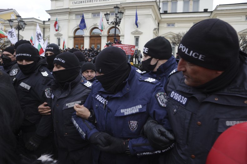 sofia bulgaria covid mandate protest parliament