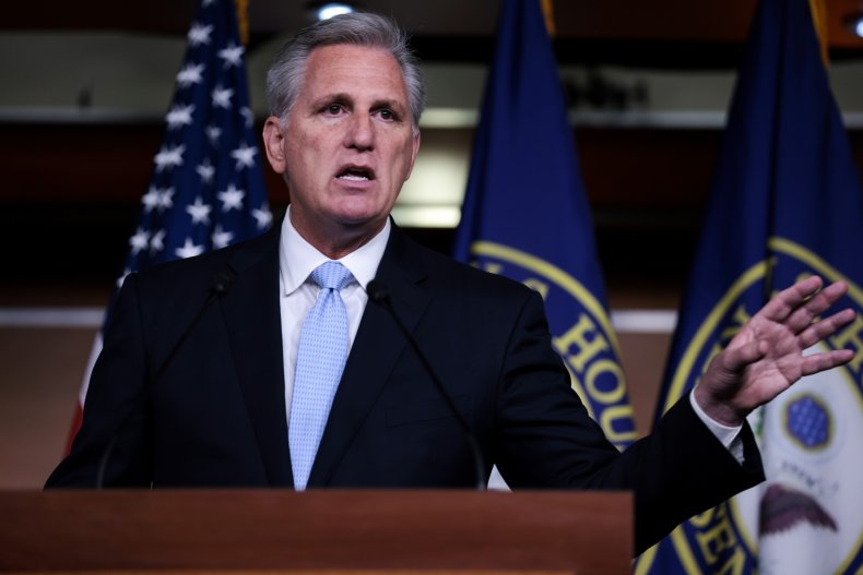Kevin McCarthy at a Capitol press conference.