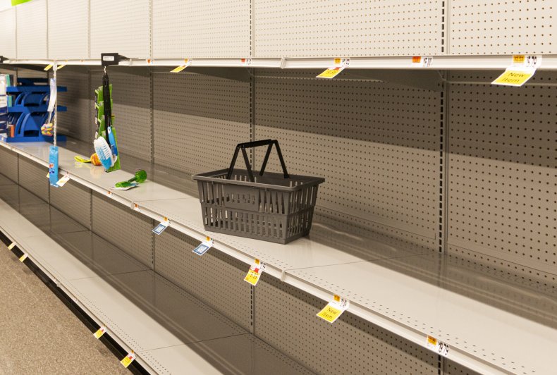 Stock photo of empty shelves