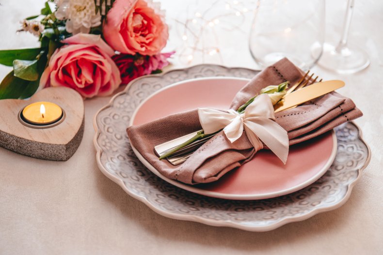 A wedding table setting.