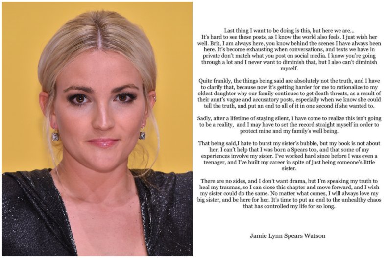 Jamie Lynn Spears' Instagram statement