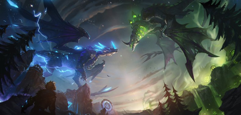 Chemtech Drake and Hextech Drake in LOL
