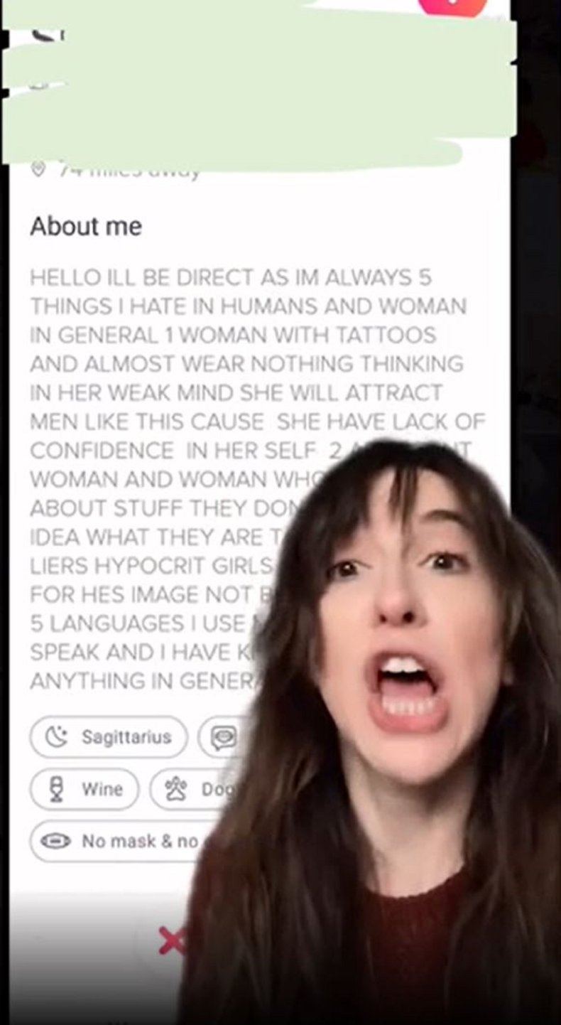Amelia Samson and dating app profiles.