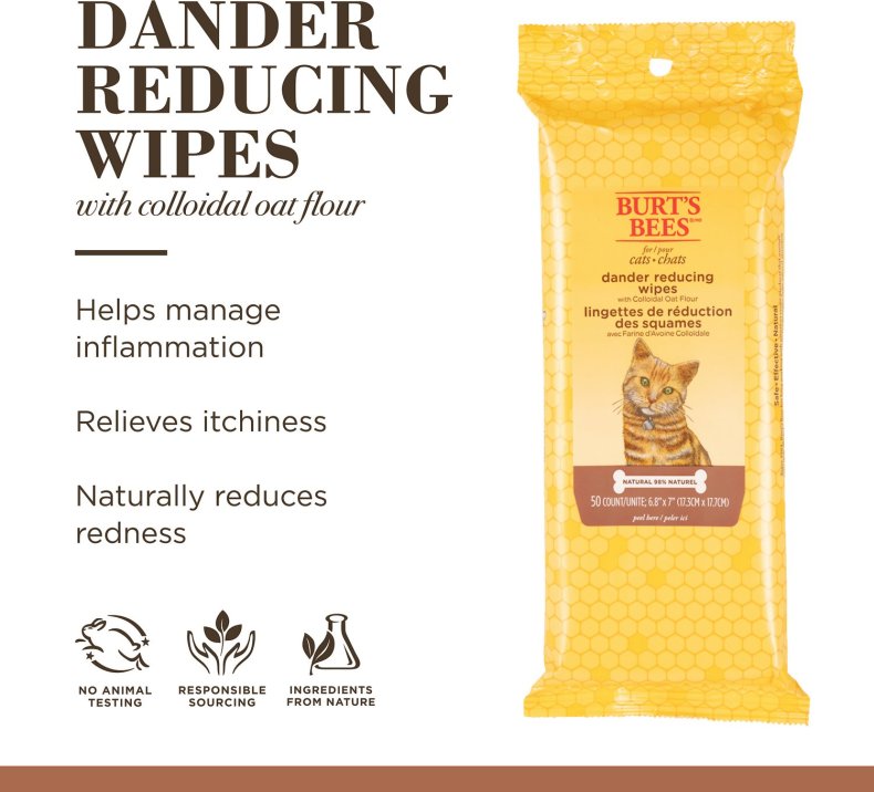 Burt's Bees Dander Reducing Wipes for Cats