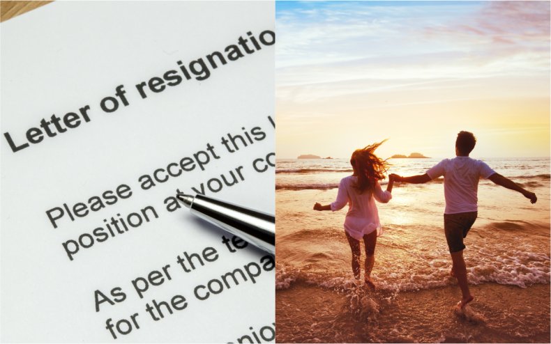 A letter of resignation and a honeymoon.