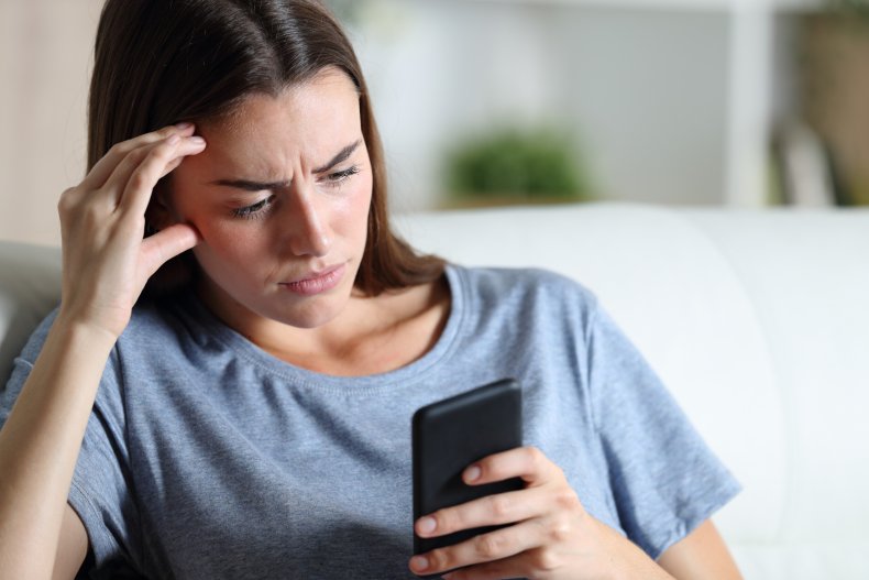 Woman looking at phone