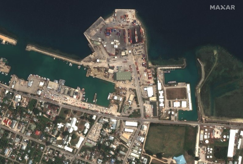 main port facilities in Nukualofa. main port facilities in Nukualofa.