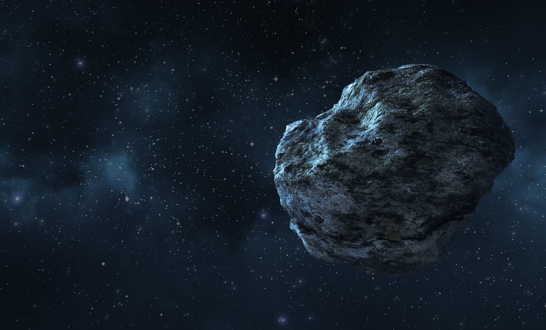 large asteroid touching earth