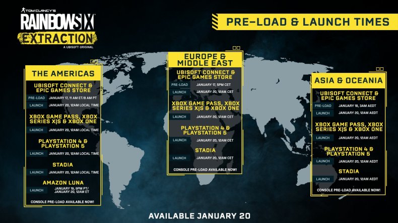 Rainbow Six Extraction Launch Times