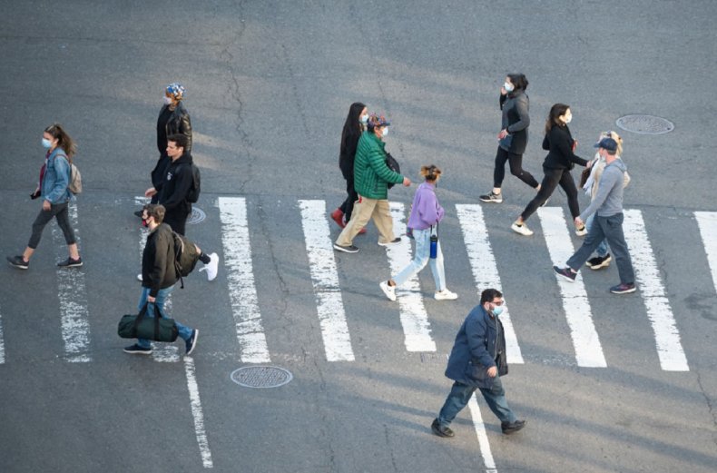 People crossing street
