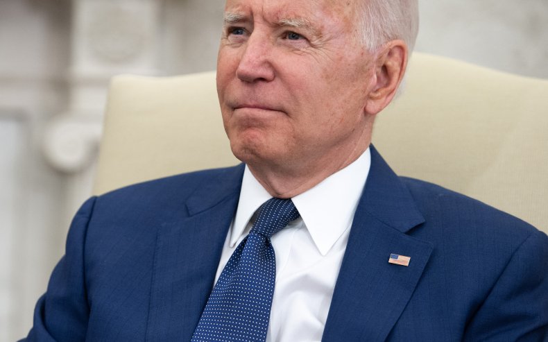 President Joe Biden speaks during a meeting