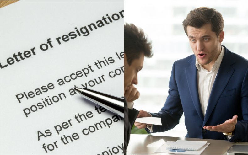 A boss and a letter of resignation