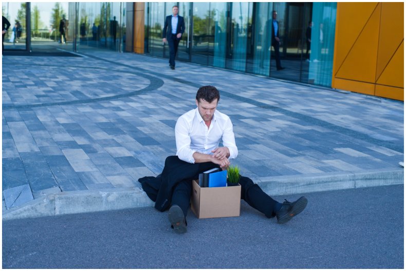 Stock image of man after being fired