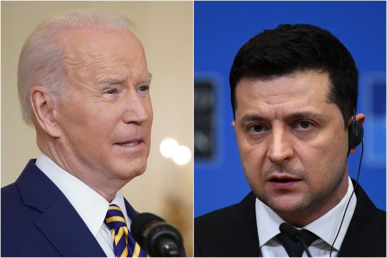 Presidents Joe Biden and Volodmyr Zelensky
