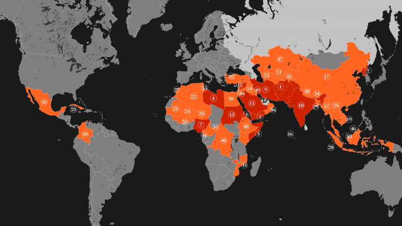 Religious persecution map