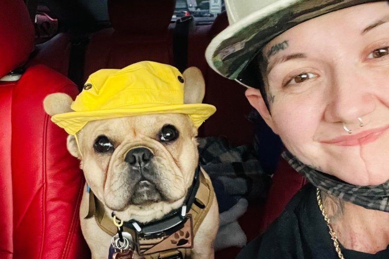Jen Costa With French Bulldog Named Pancake