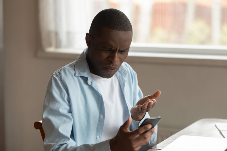 Man looking at phone