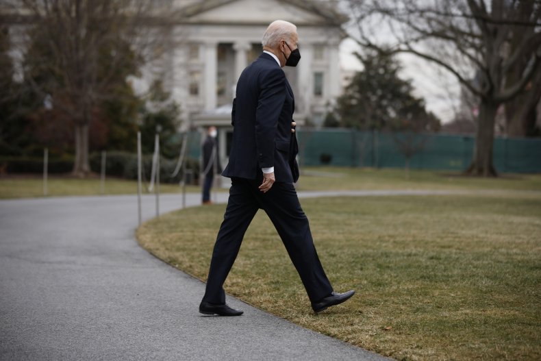 U.S. President Joe Biden departs the White 