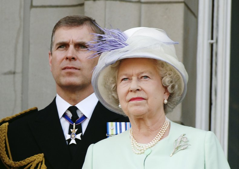 The Queen and Andrew at Buckingham Palace