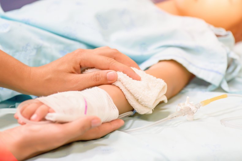 A young boy in hospital