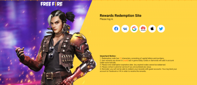 Garena Free Fire Rewards Redemption Site Login