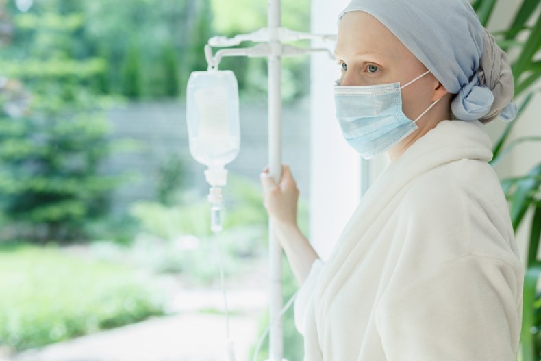 A woman with cancer
