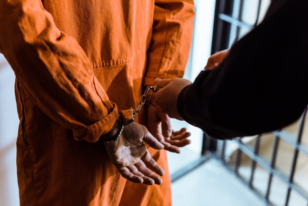 prison, inmate, guard, handcuffs