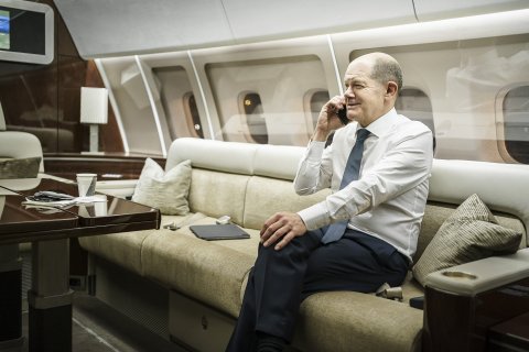 German, Chancellor, Olaf, Scholz, speaks, Joe, Biden