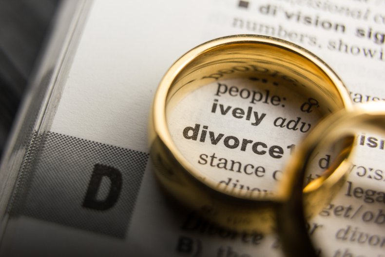 Two wedding bands on dictionary