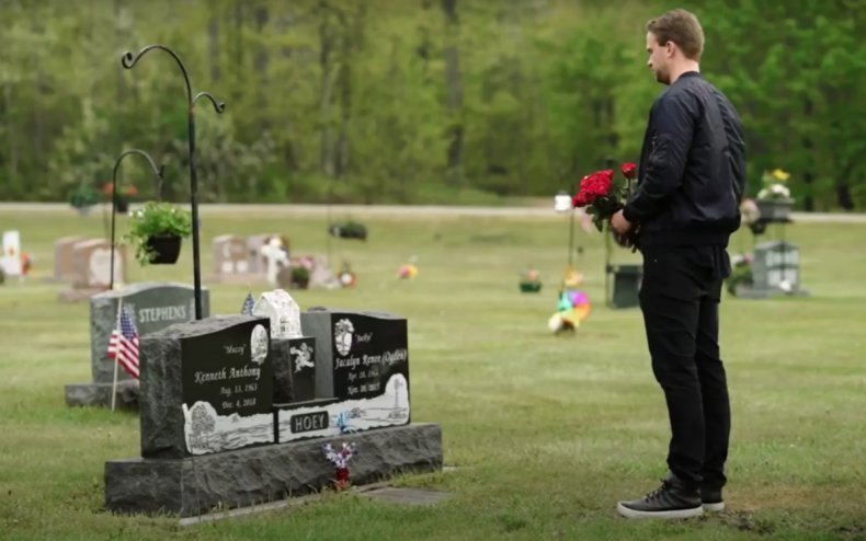 A man at a graveyard.