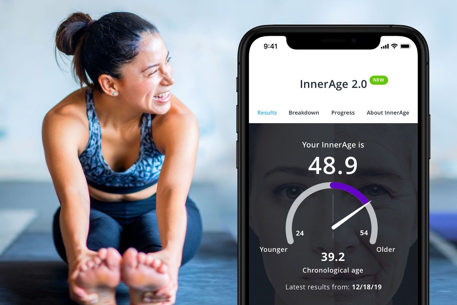 Woman stretching with InsideTracker data