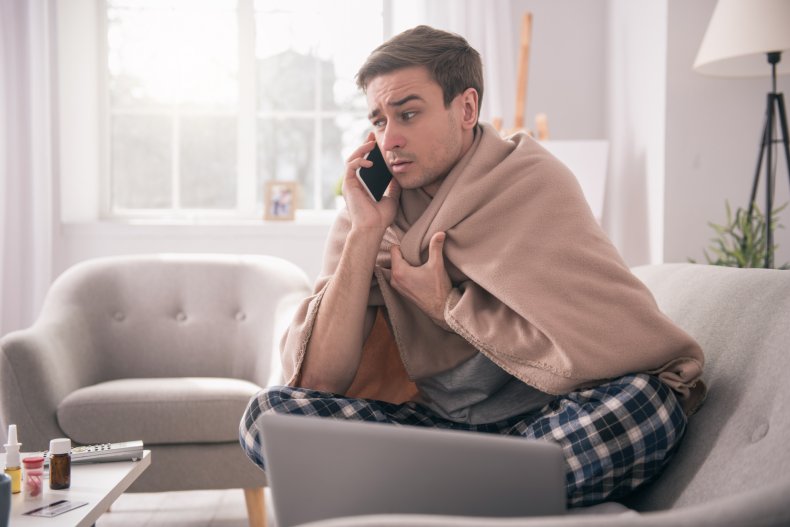 Symptomatic employee pressured to work
