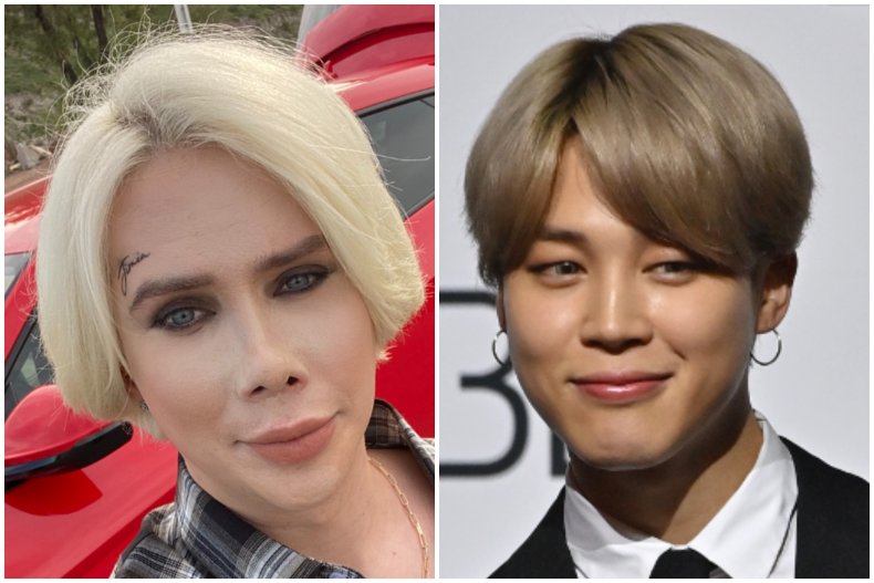 Oli London and Jimin of BTS