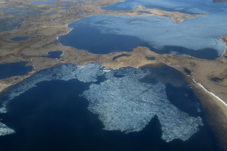 Melting permafrost in the Yukon