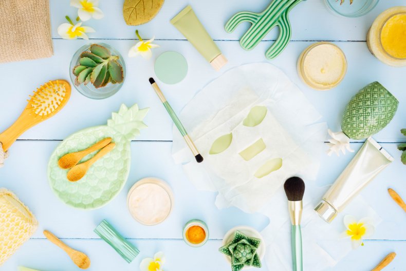 A spread of different beauty products.