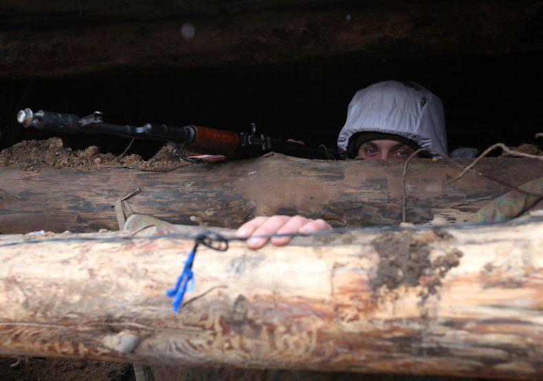 Ukraine, soldier, front, line, Russia, aligned, separatists
