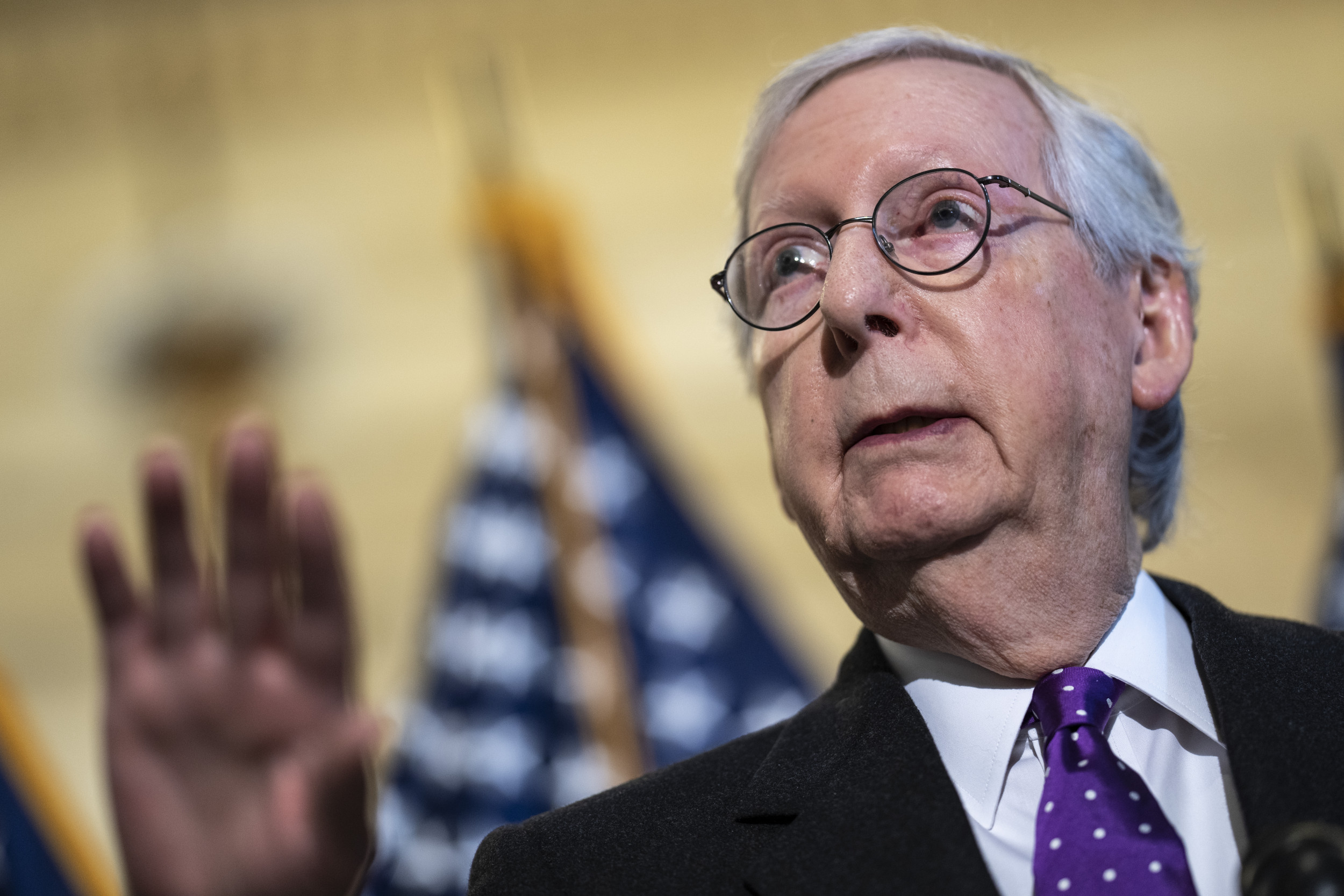 Mitch McConnell Distances From Trump, 'Not in Favor' of Jan. 6 Pardons