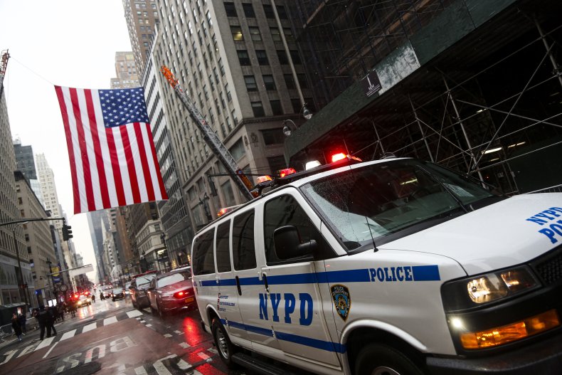 Police officers gather for NYPD officer's funeral