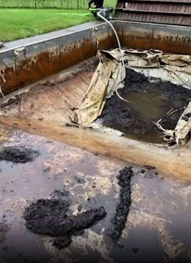 Photos of the Pougnet’s pool transformation.