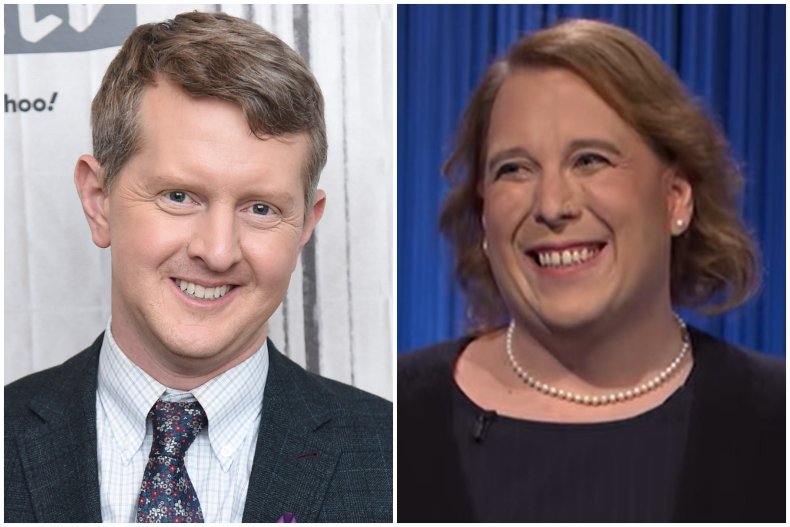 "Jeopardy!" stars Ken Jennings and Amy Schneider