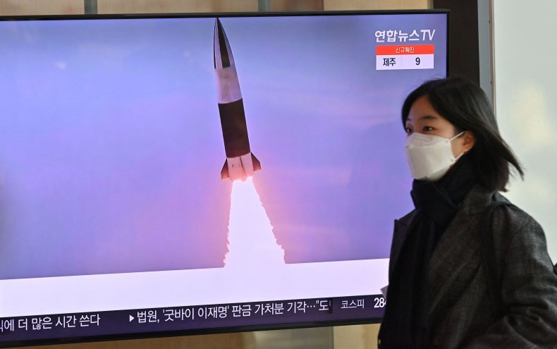 Footage of a North Korean missile test
