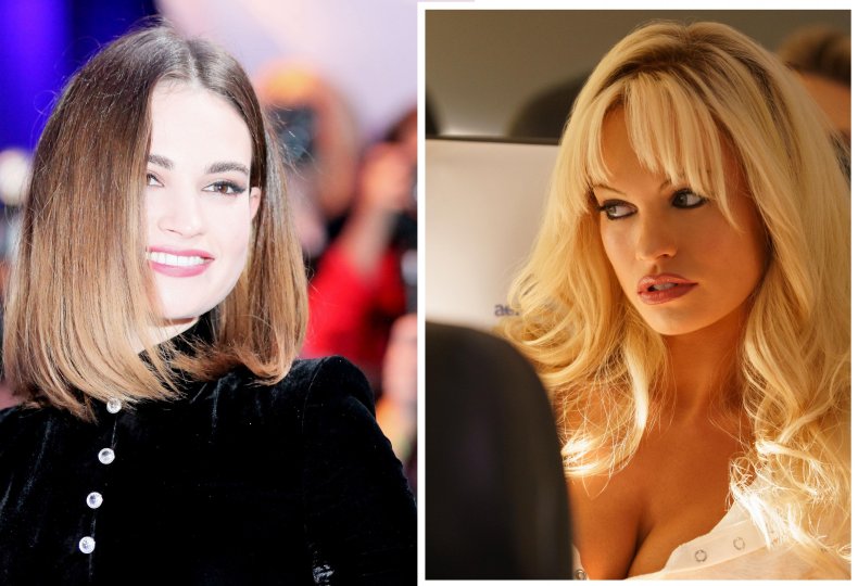Lily James Pamela Anderson transformation