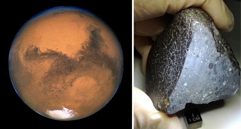 Mars and Black Beauty Meteorite