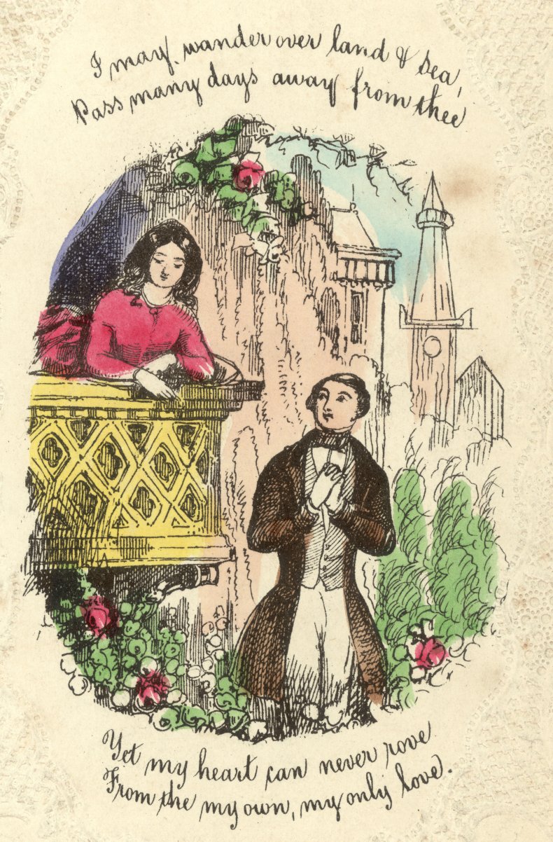A Victorian Valentine's Day card, circa 1860.